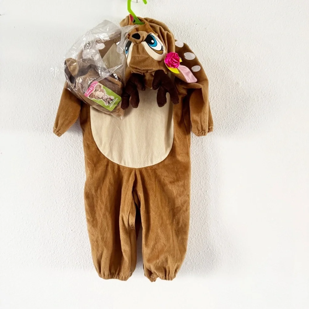 Deer Fawn Costume Woodland Forest Halloween Infant Toddler Baby Girl 12-18mth - Picture 2 of 16